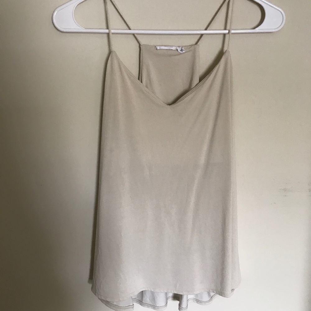 Taupe colored flowy camisole